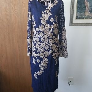 Embroidered lace coctail dress